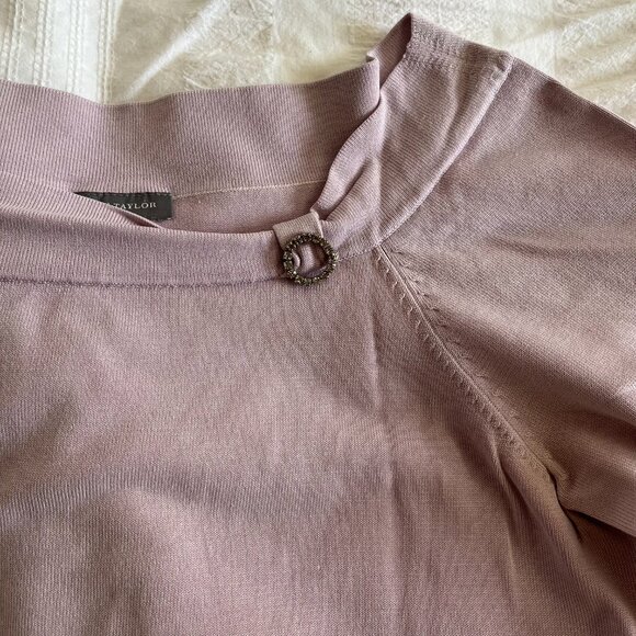 Ann Taylor lilac knit top 3/4 sleeve size M - Picture 2 of 6